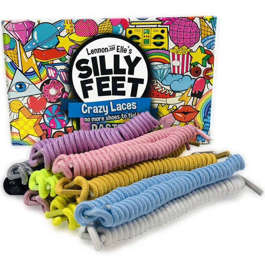 No Tie Shoelaces 10 Pairs Pastel Twisty Laces