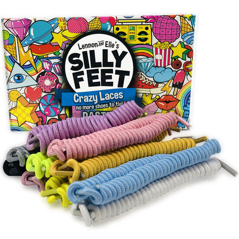 Silly Feet No Tie Shoelaces 10 Pairs Pastel