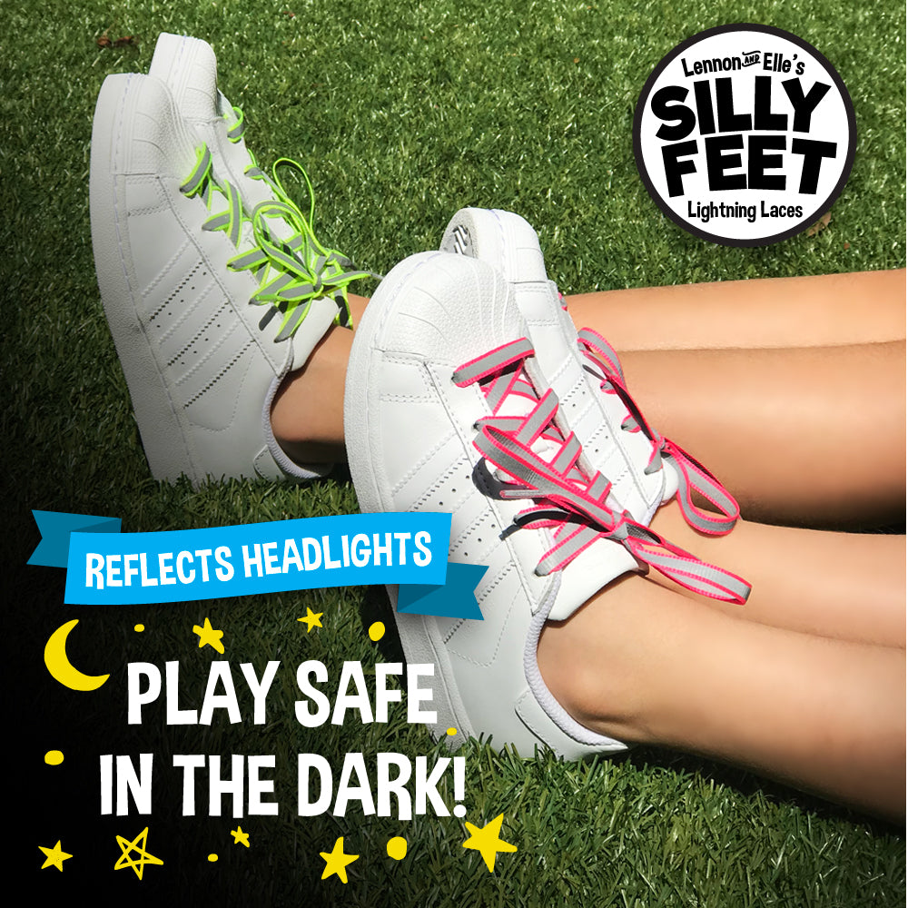 Silly Feet No Tie Shoelaces 10 Pairs Neon